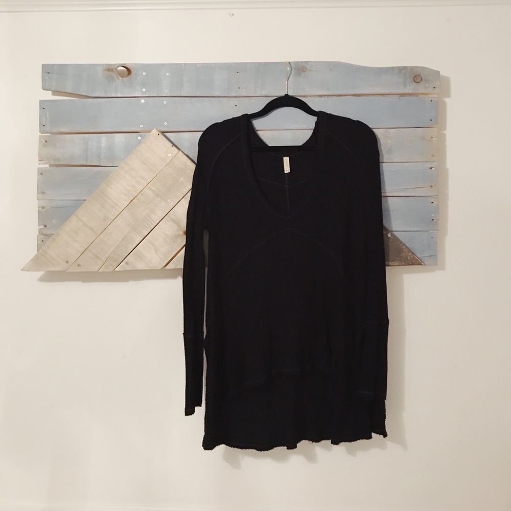 Free People black thermal top